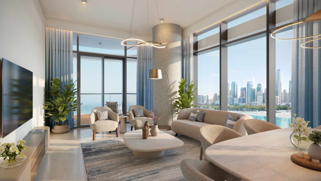 Linar Waterfront apartment interior with porcelain tiling
